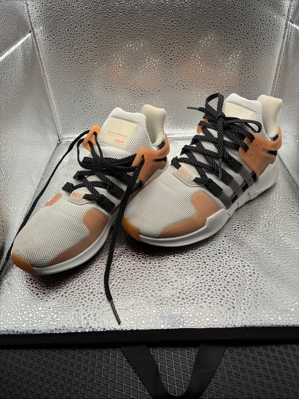 adidas Women's Athletic Sneakers in White, Tan & Black
